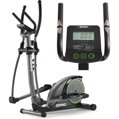 ZIPRO Hulk Magnetische elliptische trainer voor thuis tot 150 kg, 8 weerstandsniveaus, crosstrainer met computer, hartslag- en caloriemeting, zwart ZIPRO Hulk Magnetische elliptische trainer voor thuis tot 150 kg, 8 weerstandsniveaus, crosstrainer met computer, hartslag- en caloriemeting, zwart