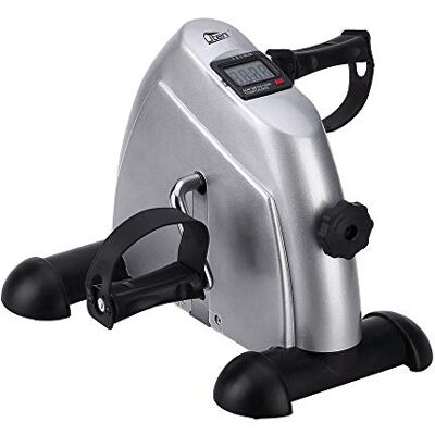 Uten Arn en beentrainer mini bike zilver Pédalier d'entraînement pour la maison, le bureau, résistance réglable avec tapis antidérapant pour personnes âgées Uten Arn en beentrainer mini bike zilver Pédalier d'entraînement pour la maison, le bureau, résistance réglable avec tapis antidérapant pour personnes âgées