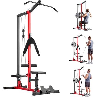 VEVOR LAT 3-in-1 kabelmachine met 3-traps verstelbare zitting, 4-traps verstelbare schuimrol, belasting 400/226,8 kg, LAT draaibank voor rug, borst, triceps VEVOR LAT 3-in-1 kabelmachine met 3-traps verstelbare zitting, 4-traps verstelbare schuimrol, belasting 400/226,8 kg, LAT draaibank voor rug, borst, triceps