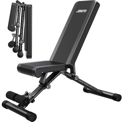 JOROTO MD35 Verstelbare halterbank, opvouwbare halterbank van 318 kg voor full-body training (met snelle automatische vergrendeling) JOROTO MD35 Verstelbare halterbank, opvouwbare halterbank van 318 kg voor full-body training (met snelle automatische vergrendeling)