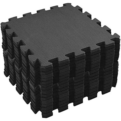 VLFit Vloerbeschermingsmat 18 BPA-vrije schuimkussentjes + randen puzzelmat voor fitness, sportschool, gewichttrainingapparatuur sportschool, garage VLFit Vloerbeschermingsmat 18 BPA-vrije schuimkussentjes + randen puzzelmat voor fitness, sportschool, gewichttrainingapparatuur sportschool, garage