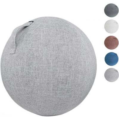 PiLTar Bureauballon, 55/65/75 cm, zitbal, gymbal, kantoor, zwangerschapsbal, stoel, ballon met beschermhoes, antislip, Zwitserse bal, zilver, 75 cm PiLTar Bureauballon, 55/65/75 cm, zitbal, gymbal, kantoor, zwangerschapsbal, stoel, ballon met beschermhoes, antislip, Zwitserse bal, zilver, 75 cm