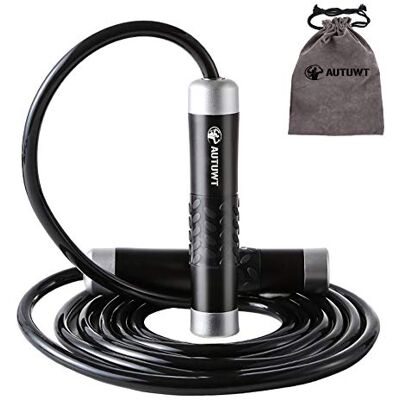 AUTUWT 0,5 kg verzwaarde springtouw, zware springtouw met verstelbare lengte zonder klitten, springtouwen voor volwassenen, fitness, crossfit, boksen, MMA, fitnesstraining, cardio-oefeningen AUTUWT 0,5 kg verzwaarde springtouw, zware springtouw met verstelbare lengte zonder klitten, springtouwen voor volwassenen, fitness, crossfit, boksen, MMA, fitnesstraining, cardio-oefeningen