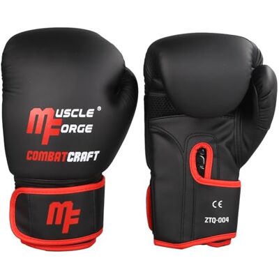 MuscleForge Bokshandschoenen, 340 g, bokshandschoenen voor heren en dames, sparring en training, bokszak, kickboksen en Muay Thai, premium PU-leer, ventilatie en sluiting met verstelbare riem MuscleForge Bokshandschoenen, 340 g, bokshandschoenen voor heren en dames, sparring en training, bokszak, kickboksen en Muay Thai, premium PU-leer, ventilatie en sluiting met verstelbare riem