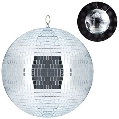 Relaxdays Discobal om op te hangen aan het plafond, grote spiegelbal, feestdecoratie, themafeest, discobal, diameter 30 cm, zilver Relaxdays Discobal om op te hangen aan het plafond, grote spiegelbal, feestdecoratie, themafeest, discobal, diameter 30 cm, zilver