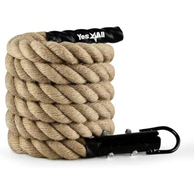 Yes4All Klimtouw voor fitness, krachttraining, crossfit en thuistraining, 3,8 cm diameter, lengte 3,8 m, 3,8 m Yes4All Klimtouw voor fitness, krachttraining, crossfit en thuistraining, 3,8 cm diameter, lengte 3,8 m, 3,8 m