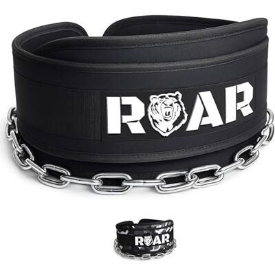 ROAR ® Ceinture avec chaîne en acier de résistance industrielle Chaîne lestée pour DIPS Pull UPS Haltérophilie Crossfit Taille unique ROAR ® Ceinture avec chaîne en acier de résistance industrielle Chaîne lestée pour DIPS Pull UPS Haltérophilie Crossfit Taille unique