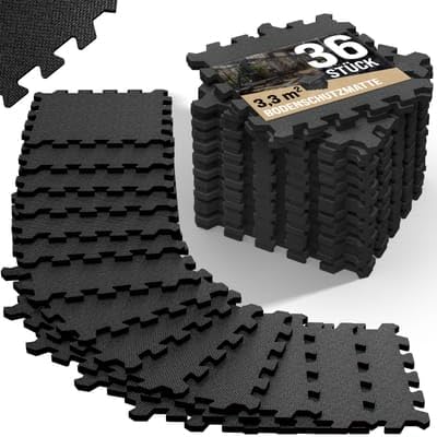 Monzana Fitness Vloerbeschermingsmatten, 36 stuks 3 m² oppervlak, antislip, EVA-schuim, puzzelmat, trainingsmat, 30 x 30 cm, optimale vloerbescherming Monzana Fitness Vloerbeschermingsmatten, 36 stuks 3 m² oppervlak, antislip, EVA-schuim, puzzelmat, trainingsmat, 30 x 30 cm, optimale vloerbescherming