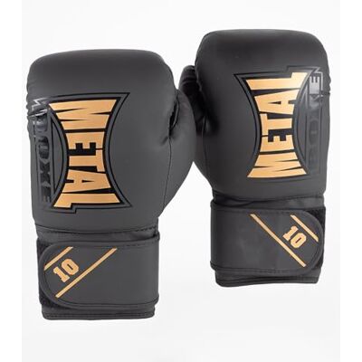 METAL BOXE Starter Training Bokshandschoenen Zwart/Goud 08 oz METAL BOXE Starter Training Bokshandschoenen Zwart/Goud 08 oz