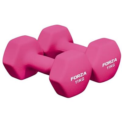 FORZA Zeshoekige halters van neopreen met antislip handgreep, ergonomisch design voor krachttraining en thuistraining, verkrijgbaar in verschillende gewichten FORZA Zeshoekige halters van neopreen met antislip handgreep, ergonomisch design voor krachttraining en thuistraining, verkrijgbaar in verschillende gewichten