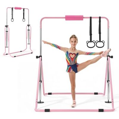 VEVOR Vaste gymnastiekstang voor kinderen, gymnastiekstang voor kinderen, capaciteit 63,5 kg, voor training thuis, binnen en buiten, opvouwbaar en in hoogte verstelbaar, roze VEVOR Vaste gymnastiekstang voor kinderen, gymnastiekstang voor kinderen, capaciteit 63,5 kg, voor training thuis, binnen en buiten, opvouwbaar en in hoogte verstelbaar, roze