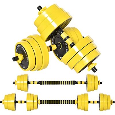 HOMCOM Soozier 25 kg halterset met stang en verstelbare gewichten Voor krachttraining, hele lichaam, krachttraining, mannen en vrouwen, thuissportschool, trainingsgebied. HOMCOM Soozier 25 kg halterset met stang en verstelbare gewichten Voor krachttraining, hele lichaam, krachttraining, mannen en vrouwen, thuissportschool, trainingsgebied.