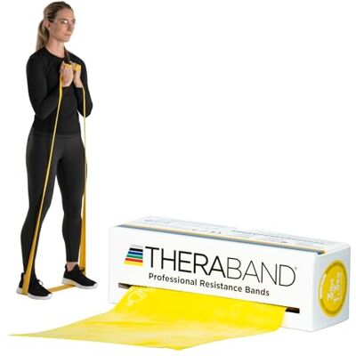 Theraband Latex weerstandsbandrol, stretchbanden voor oefeningen en professionele fysio, oefenband voor revalidatie, pilates, training en mobiliteitsherstel Theraband Latex weerstandsbandrol, stretchbanden voor oefeningen en professionele fysio, oefenband voor revalidatie, pilates, training en mobiliteitsherstel