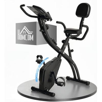 HOMCOM Hometrainer, opvouwbaar, 8 niveaus, magnetische weerstand, verstelbare zadelrugleuning, ergonomische handgrepen, lcd-display, multifunctioneel, ophanging, tablethouder, staal, rood HOMCOM Hometrainer, opvouwbaar, 8 niveaus, magnetische weerstand, verstelbare zadelrugleuning, ergonomische handgrepen, lcd-display, multifunctioneel, ophanging, tablethouder, staal, rood