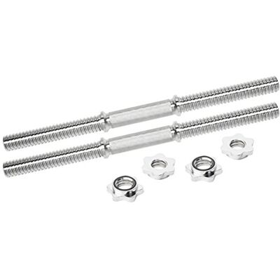 Bad Company Korte verchroomde halterstang met schroefdraadsteunen met 30/31 mm stersluitingen, korte halters 35/40/45 en 51 cm afzonderlijk of in een set van 2 Bad Company Korte verchroomde halterstang met schroefdraadsteunen met 30/31 mm stersluitingen, korte halters 35/40/45 en 51 cm afzonderlijk of in een set van 2