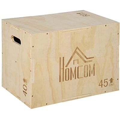HOMCOM Jump Plyobox 3-in-1 springbox krachttraining, fitness en crosstraining plyobox voor houten trainingsbox HOMCOM Jump Plyobox 3-in-1 springbox krachttraining, fitness en crosstraining plyobox voor houten trainingsbox