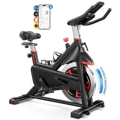 MERACH Vélo d'appartement S38 16 niveaux de résistance magnétique App, Bluetooth, Kinomap & Zwift compatible, fonctionnement silencieux, < 25 dB, charge maximale de 136 kg MERACH Vélo d'appartement S38 16 niveaux de résistance magnétique App, Bluetooth, Kinomap & Zwift compatible, fonctionnement silencieux, < 25 dB, charge maximale de 136 kg