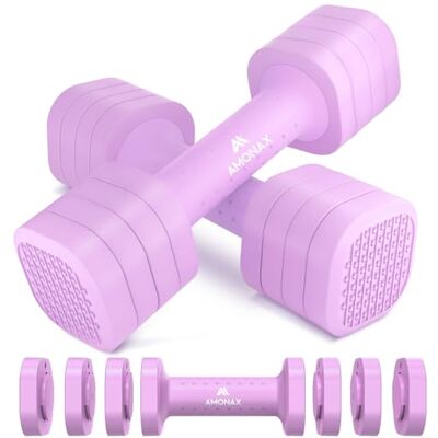 Amonax Verstelbare halterset, 0,9 kg/1,4 kg/1,8 kg/2,3 kg, 4-in-1 halterset voor dames en heren, vrije gewichten voor thuissportschool, gewichten voor krachttraining Amonax Verstelbare halterset, 0,9 kg/1,4 kg/1,8 kg/2,3 kg, 4-in-1 halterset voor dames en heren, vrije gewichten voor thuissportschool, gewichten voor krachttraining