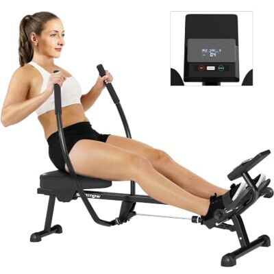 SPORTNOW Hydraulische roeier, weerstand, 12 niveaus, lcd-display, 130 kg Krachttrainer, antislip pedaal, cardio thuis SPORTNOW Hydraulische roeier, weerstand, 12 niveaus, lcd-display, 130 kg Krachttrainer, antislip pedaal, cardio thuis