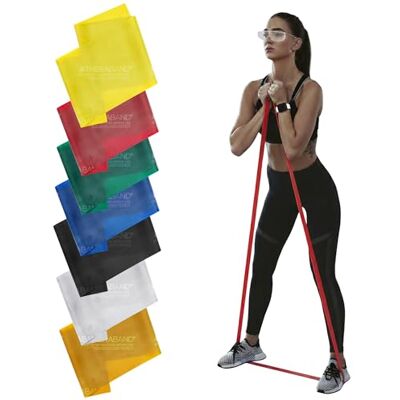 Theraband Resistance bandset, set met 7 elastische banden voor benen, billen, armen en schouders, 15 cm individuele platte oefenbanden, professionele latex rehab banden, begin tot elite weerstand, 7 Theraband Resistance bandset, set met 7 elastische banden voor benen, billen, armen en schouders, 15 cm individuele platte oefenbanden, professionele latex rehab banden, begin tot elite weerstand, 7