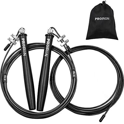 PROIRON Springtouw Speed Rope 3M voor fitness uithoudingsvermogen afslanken ideaal voor boksen, MMA Crossfit HIIT intervaltraining, dubbel onder, springtouw voor volwassenen en heren, boxen, jump rope, verstelbaar PROIRON Springtouw Speed Rope 3M voor fitness uithoudingsvermogen afslanken ideaal voor boksen, MMA Crossfit HIIT intervaltraining, dubbel onder, springtouw voor volwassenen en heren, boxen, jump rope, verstelbaar