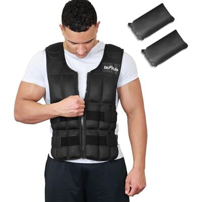 DH FitLife Gewichtsvest 10 kg/20 kg/30 kg voor krachttraining, gewichtheffen vest, verstelbare verzwaarde jas, krachttraining en uithoudingsvermogen, voor hardlopen, push-ups, pull-ups Veste de Musculation Respirante|Force et Endurance|Course à Pied|Pom DH FitLife Gewichtsvest 10 kg/20 kg/30 kg voor krachttraining, gewichtheffen vest, verstelbare verzwaarde jas, krachttraining en uithoudingsvermogen, voor hardlopen, push-ups, pull-ups Veste de Musculation Respirante|Force et Endurance|Course à Pied|Pom
