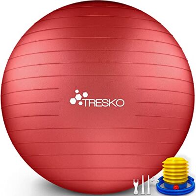 TRESKO ® Gymnastiekbal, BPA-vrij, met luchtpomp, bal voor fitness, yoga, gymnastiek, zwangerschap, basistraining, rug, yogabal, pezzibal, pilates, anti-burst zitting, 300 kg TRESKO ® Gymnastiekbal, BPA-vrij, met luchtpomp, bal voor fitness, yoga, gymnastiek, zwangerschap, basistraining, rug, yogabal, pezzibal, pilates, anti-burst zitting, 300 kg