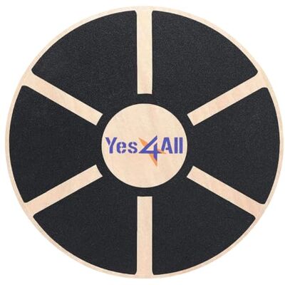 Yes4All Balansbord van hout, fitnessaccessoires, stabiliteitsuitrusting, gebruik op een staand bureau Yes4All Balansbord van hout, fitnessaccessoires, stabiliteitsuitrusting, gebruik op een staand bureau