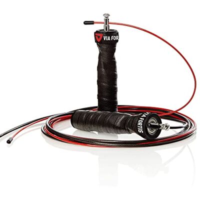Via Professioneel springtouw met gewichten Speed Rope voor calisthenics, crossfit, boksen, Muay Thai, fitness enz. springtouw met kogellagers, stalen touwen en tas voor alle maten Via Professioneel springtouw met gewichten Speed Rope voor calisthenics, crossfit, boksen, Muay Thai, fitness enz. springtouw met kogellagers, stalen touwen en tas voor alle maten