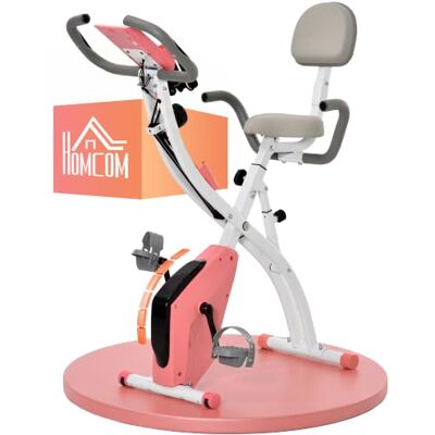 HOMCOM Hometrainer, opvouwbaar, 8 niveaus, magnetische weerstand, verstelbare zadelrugleuning, ergonomische handgrepen, lcd-display, multifunctioneel, ophanging, tablethouder, staal, rood HOMCOM Hometrainer, opvouwbaar, 8 niveaus, magnetische weerstand, verstelbare zadelrugleuning, ergonomische handgrepen, lcd-display, multifunctioneel, ophanging, tablethouder, staal, rood