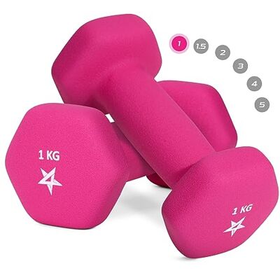 Yes4All Lot de 2 haltères en néoprène 1 kg, 1,5 kg, 2 kg, 3 kg, 4 kg, 5 kg, pour entraînement de musculation, yoga, pilates Yes4All Lot de 2 haltères en néoprène 1 kg, 1,5 kg, 2 kg, 3 kg, 4 kg, 5 kg, pour entraînement de musculation, yoga, pilates