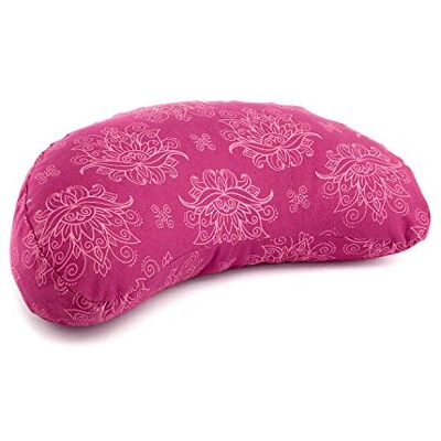 Bodhi Yogi Collection Maharaja meditatiekussen in de vorm van een halve maan, gevuld met boekweitschil, afneembare katoenen overtrek, overtrek met patroon Bodhi Yogi Collection Maharaja meditatiekussen in de vorm van een halve maan, gevuld met boekweitschil, afneembare katoenen overtrek, overtrek met patroon