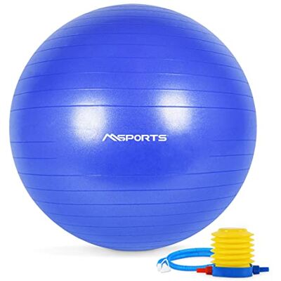 MSPORTS Premium anti-burst gymnastiekbal met pomp + gratis trainingsapp 55 cm 105 cm fitnessbal met oefenposter MSPORTS Premium anti-burst gymnastiekbal met pomp + gratis trainingsapp 55 cm 105 cm fitnessbal met oefenposter