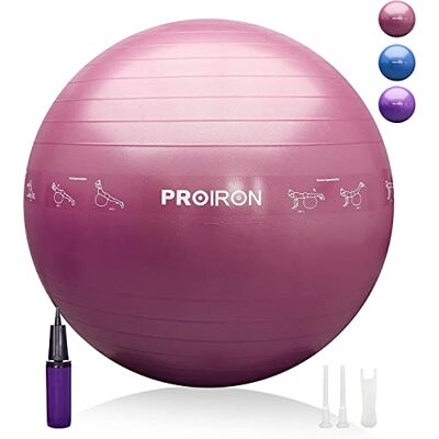 PROIRON , Pilatesbal, fitness, yoga, zwangerschap, sport, fitness voor oefeningen, gymnastiek, 55/65/75 cm, lekvrij, inclusief pomp PROIRON , Pilatesbal, fitness, yoga, zwangerschap, sport, fitness voor oefeningen, gymnastiek, 55/65/75 cm, lekvrij, inclusief pomp