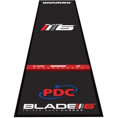 WINMAU Pro Zone Precision Blade 6 dartmat met geïntegreerde verhoogde ooglijn voor stalen punten, vloerbescherming voor dartbord Doelmat van pvc, antislip, voor thuis, pub en club, 118 x 24 cm WINMAU Pro Zone Precision Blade 6 dartmat met geïntegreerde verhoogde ooglijn voor stalen punten, vloerbescherming voor dartbord Doelmat van pvc, antislip, voor thuis, pub en club, 118 x 24 cm