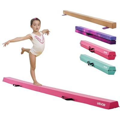 VEVOR 2,4 m evenwichtsbalk voor kinderen, 90,7 tot 158,8 kg, gymnastiekvloerbalk met antislipmat, hout-kern/EVA gymnastiektrainingsapparatuur, antislip bodem VEVOR 2,4 m evenwichtsbalk voor kinderen, 90,7 tot 158,8 kg, gymnastiekvloerbalk met antislipmat, hout-kern/EVA gymnastiektrainingsapparatuur, antislip bodem