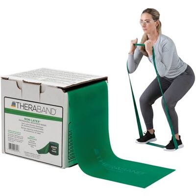 Theraband Bande de résistance professionnelle sans latex pour exercices du haut et du bas du corps, physiothérapie, pilates inférieurs, flexibilité et rééducation, boîte distributrice de 22,9 m Theraband Bande de résistance professionnelle sans latex pour exercices du haut et du bas du corps, physiothérapie, pilates inférieurs, flexibilité et rééducation, boîte distributrice de 22,9 m