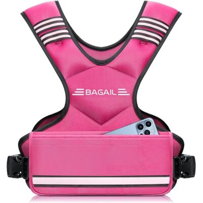 BAGAIL Verstelbaar verzwaard vest voor krachttraining, afneembare zandzakken van ijzer, verstelbare borst, robuust fitnessvest voor mannen en vrouwen, ideaal voor training in de sportschool BAGAIL Verstelbaar verzwaard vest voor krachttraining, afneembare zandzakken van ijzer, verstelbare borst, robuust fitnessvest voor mannen en vrouwen, ideaal voor training in de sportschool