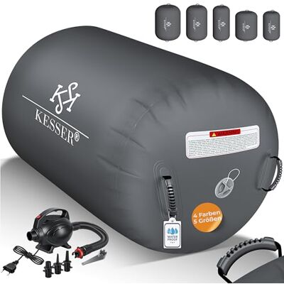 KESSER ® Air Roll Airtrack Opblaasbare gymnastiekrol, met draagtas en elektrische luchtpomp, gymnastiekvat, tuimelaar, yogarol, gymnastiekmat, fitnessrol KESSER ® Air Roll Airtrack Opblaasbare gymnastiekrol, met draagtas en elektrische luchtpomp, gymnastiekvat, tuimelaar, yogarol, gymnastiekmat, fitnessrol