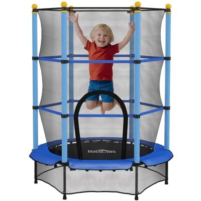 HOMCOM Trampoline Enfant Ø 1,40 m Filet de sécurité Porte zipée Couvre-Ressorts 6 poteaux rembourrés Inclus HOMCOM Trampoline Enfant Ø 1,40 m Filet de sécurité Porte zipée Couvre-Ressorts 6 poteaux rembourrés Inclus