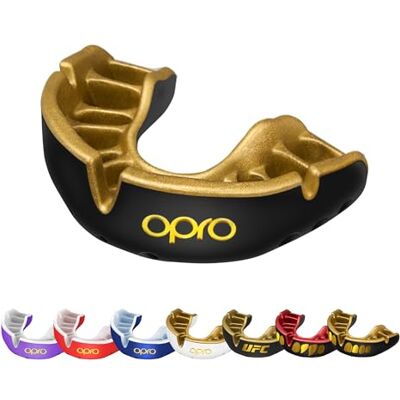 Opro Gold Level mondbescherming voor volwassenen en junioren, met revolutionaire aanpassingstechnologie voor boksen, rugby, hockey, lacrosse (zwart, volwassene) Opro Gold Level mondbescherming voor volwassenen en junioren, met revolutionaire aanpassingstechnologie voor boksen, rugby, hockey, lacrosse (zwart, volwassene)