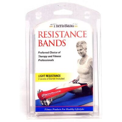 Theraband Thera-Band 3 stuks lichte oefenbanden voor volwassenen, geel/rood/groen, 1,50 m, 226448 Theraband Thera-Band 3 stuks lichte oefenbanden voor volwassenen, geel/rood/groen, 1,50 m, 226448