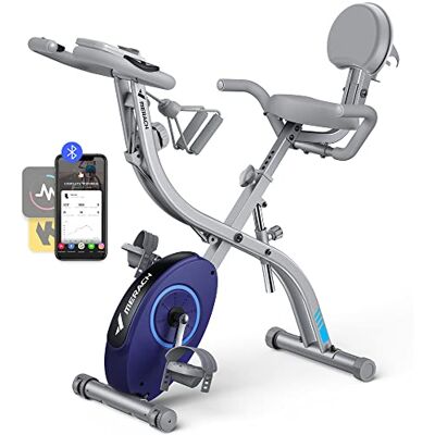 MERACH 4-in-1 hometrainer, inklapbaar, hometrainer fiets met lcd-monitor en handhartslagmeting, magnetische ergometer fitnessfiets met comfortabel zitkussen, 16-traps magneetweerstand, ruimtebesparend Écran LCD, Mesure du pouls manuel, Coussin de siège MERACH 4-in-1 hometrainer, inklapbaar, hometrainer fiets met lcd-monitor en handhartslagmeting, magnetische ergometer fitnessfiets met comfortabel zitkussen, 16-traps magneetweerstand, ruimtebesparend Écran LCD, Mesure du pouls manuel, Coussin de siège