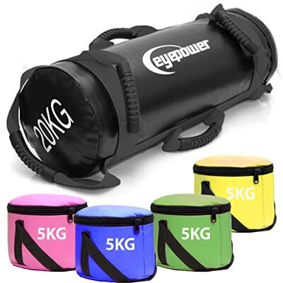 EYEPOWER 5-20 kg Power Bag voor krachttraining, 20 x 60 cm, zandzak, zandzak EYEPOWER 5-20 kg Power Bag voor krachttraining, 20 x 60 cm, zandzak, zandzak