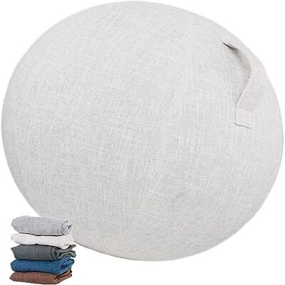SWTKO Beschermhoes voor stoelen, oefenbal, stoelhoes voor zwangerschapsbal en balansbal voor kantoor en thuis, met handvat en pomp, wit, 55 cm SWTKO Beschermhoes voor stoelen, oefenbal, stoelhoes voor zwangerschapsbal en balansbal voor kantoor en thuis, met handvat en pomp, wit, 55 cm