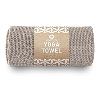 Lotuscrafts Antislip yogahanddoek met goede grip op de vloer en een speciale wafelstructuur voor een ideale grip aan de bovenkant Lotuscrafts Antislip yogahanddoek met goede grip op de vloer en een speciale wafelstructuur voor een ideale grip aan de bovenkant