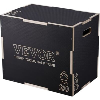 VEVOR 3-in-1 plyometrische springbox van hout, platform en springbehendigheidsbox, antislip fitness-oefenbox voor training thuis, sportschool, verpakking VEVOR 3-in-1 plyometrische springbox van hout, platform en springbehendigheidsbox, antislip fitness-oefenbox voor training thuis, sportschool, verpakking