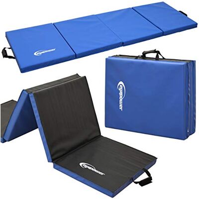 EYEPOWER Trainingsmatras, 200 x 60 x 5 cm, sportmat, gevoerd, opvouwbaar, blauw EYEPOWER Trainingsmatras, 200 x 60 x 5 cm, sportmat, gevoerd, opvouwbaar, blauw