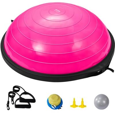 VEVOR Trainingsbal, balansbal, 66 cm, draagvermogen 680 kg, yogabal, met weerstandsbanden en voetpomp, yogabal, fitnessbal VEVOR Trainingsbal, balansbal, 66 cm, draagvermogen 680 kg, yogabal, met weerstandsbanden en voetpomp, yogabal, fitnessbal