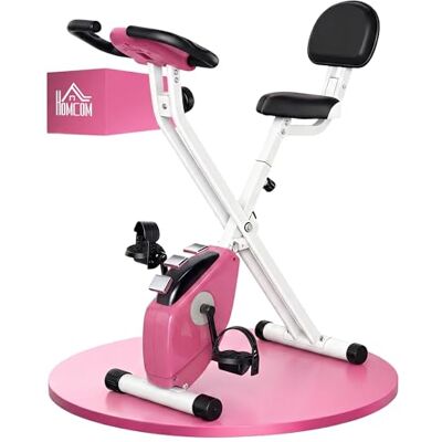 HOMCOM Vélo d'appartement pliable vélo de fitness vélo d'intérieur 8 niveaux de résistance magnétique avec dossier selle réglable écran LCD multifonction capteur fréquence cardiaque HOMCOM Vélo d'appartement pliable vélo de fitness vélo d'intérieur 8 niveaux de résistance magnétique avec dossier selle réglable écran LCD multifonction capteur fréquence cardiaque